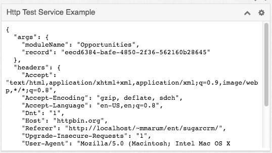 Using an HTTP test service to examine the details of the frame's GET request
